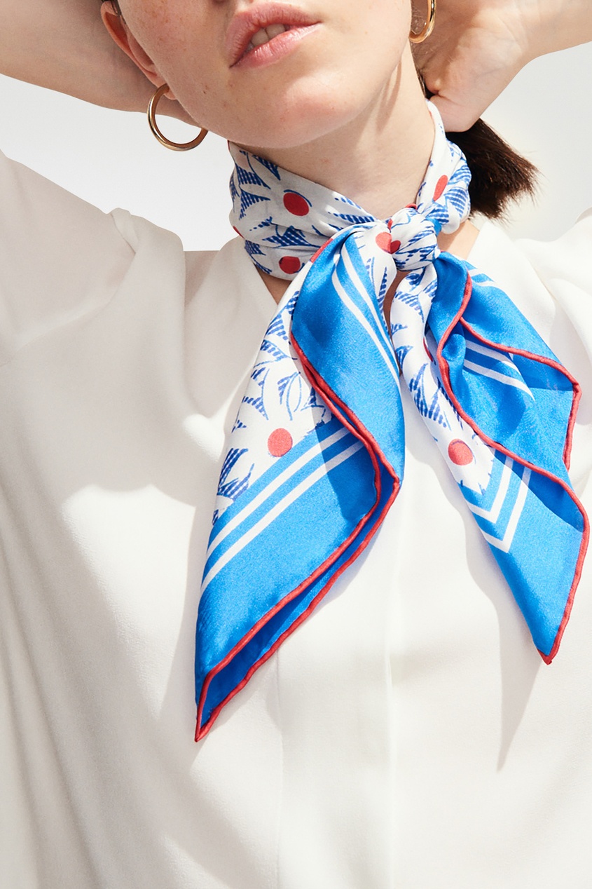 фото Голубой платок с цветочным принтом claudie pierlot