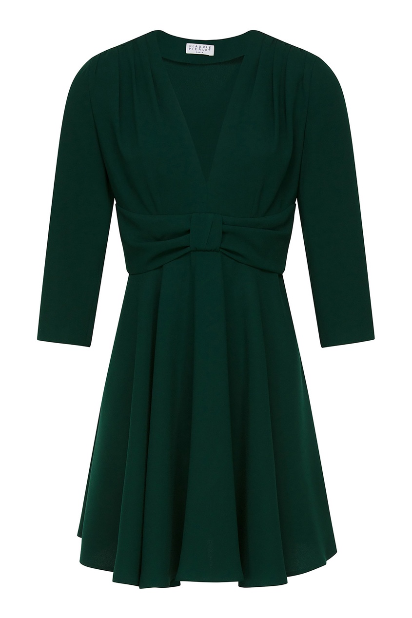 фото Зеленое платье с поясом claudie pierlot