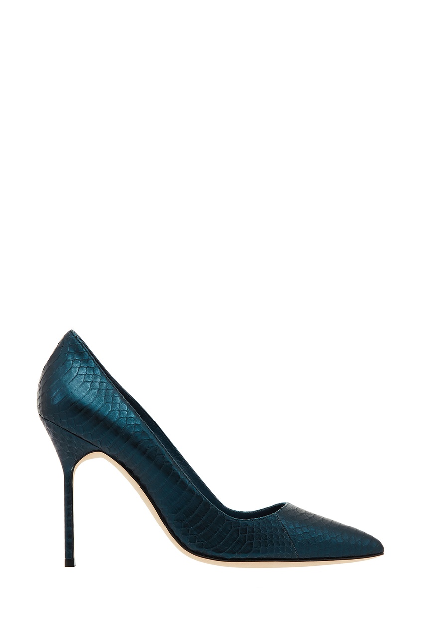 фото Синие фактурные туфли bb 105 manolo blahnik