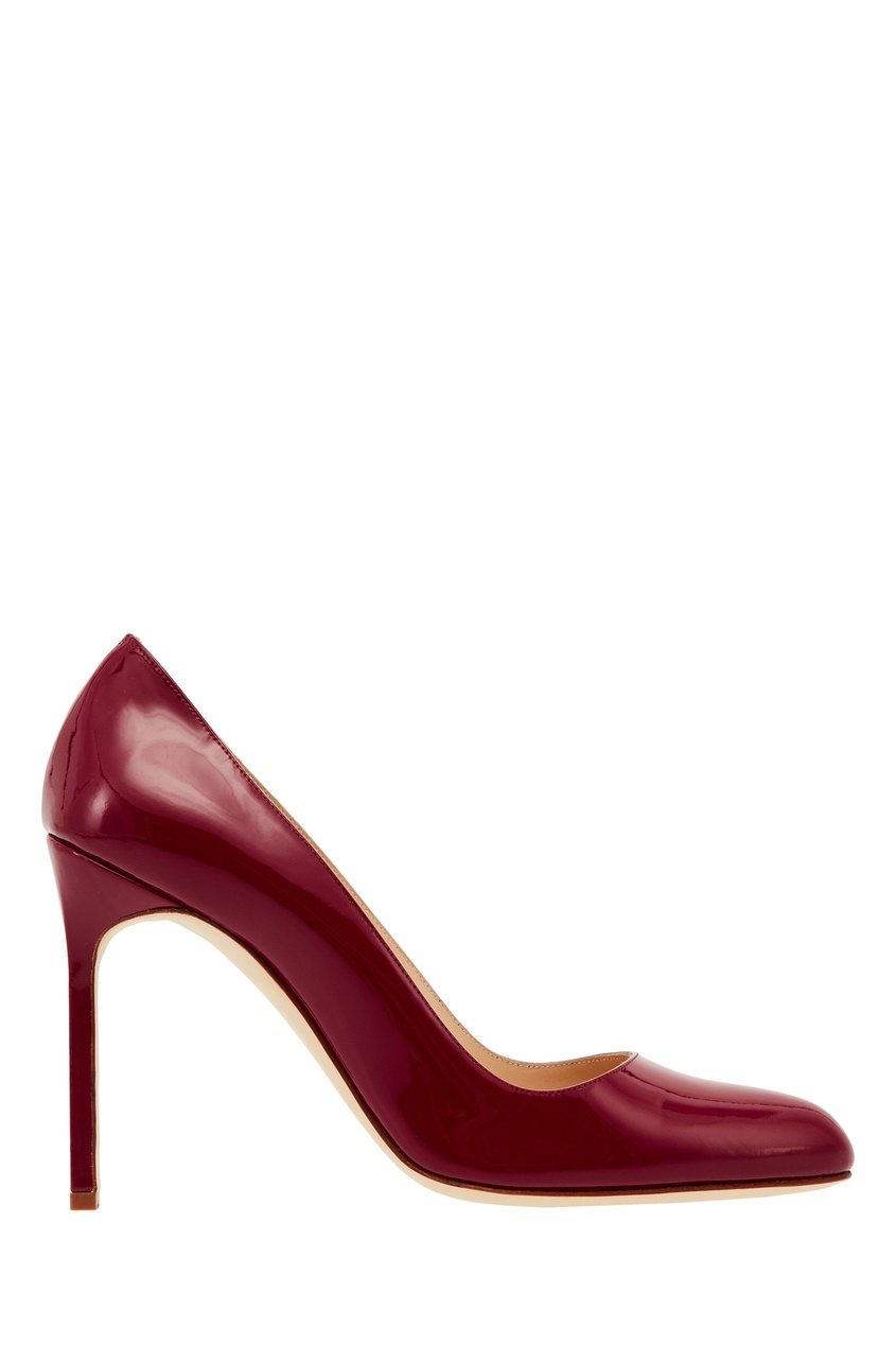 фото Бордовые лакированные туфли bbr 105 manolo blahnik