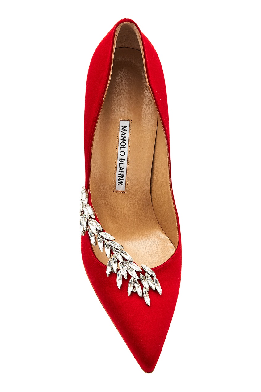 фото Красные туфли с кристаллами nadira 105 manolo blahnik