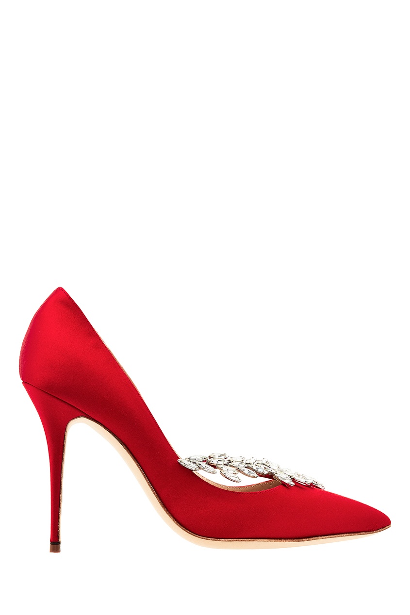 фото Красные туфли с кристаллами nadira 105 manolo blahnik