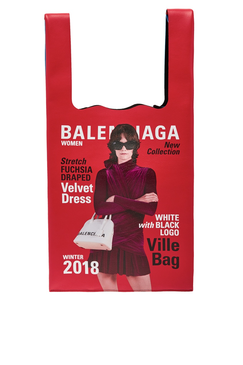 фото Кожаная сумка с принтом Winter 18 Campaign Supermarket Balenciaga man