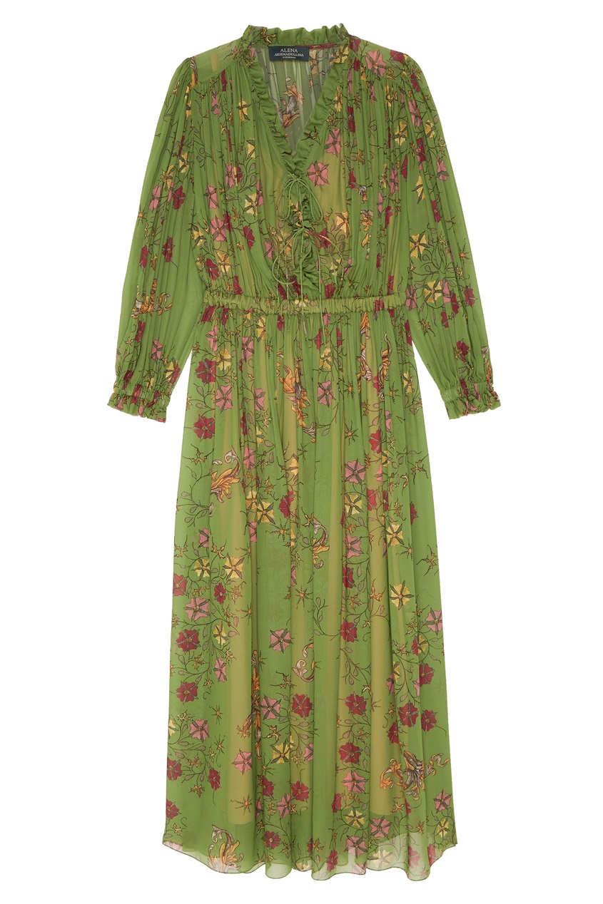 фото Зеленое платье с цветочным принтом alena akhmadullina