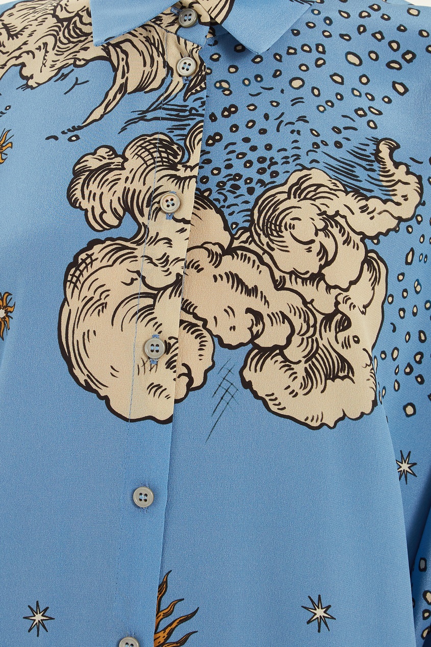 фото Голубая рубашка с принтом alena akhmadullina