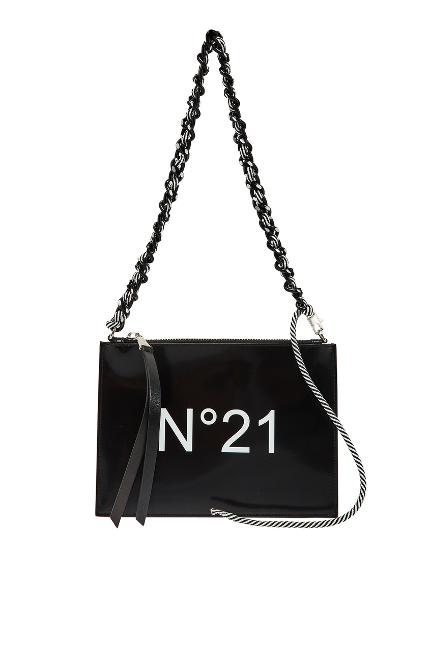 фото Черная сумка с белым логотипом no.21
