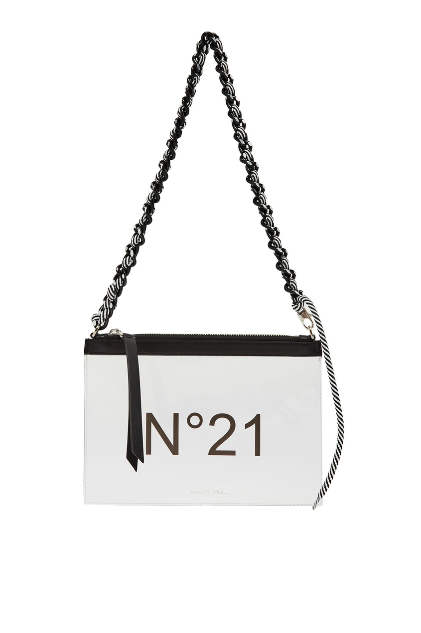 фото Прозрачная сумка с черным логотипом No.21