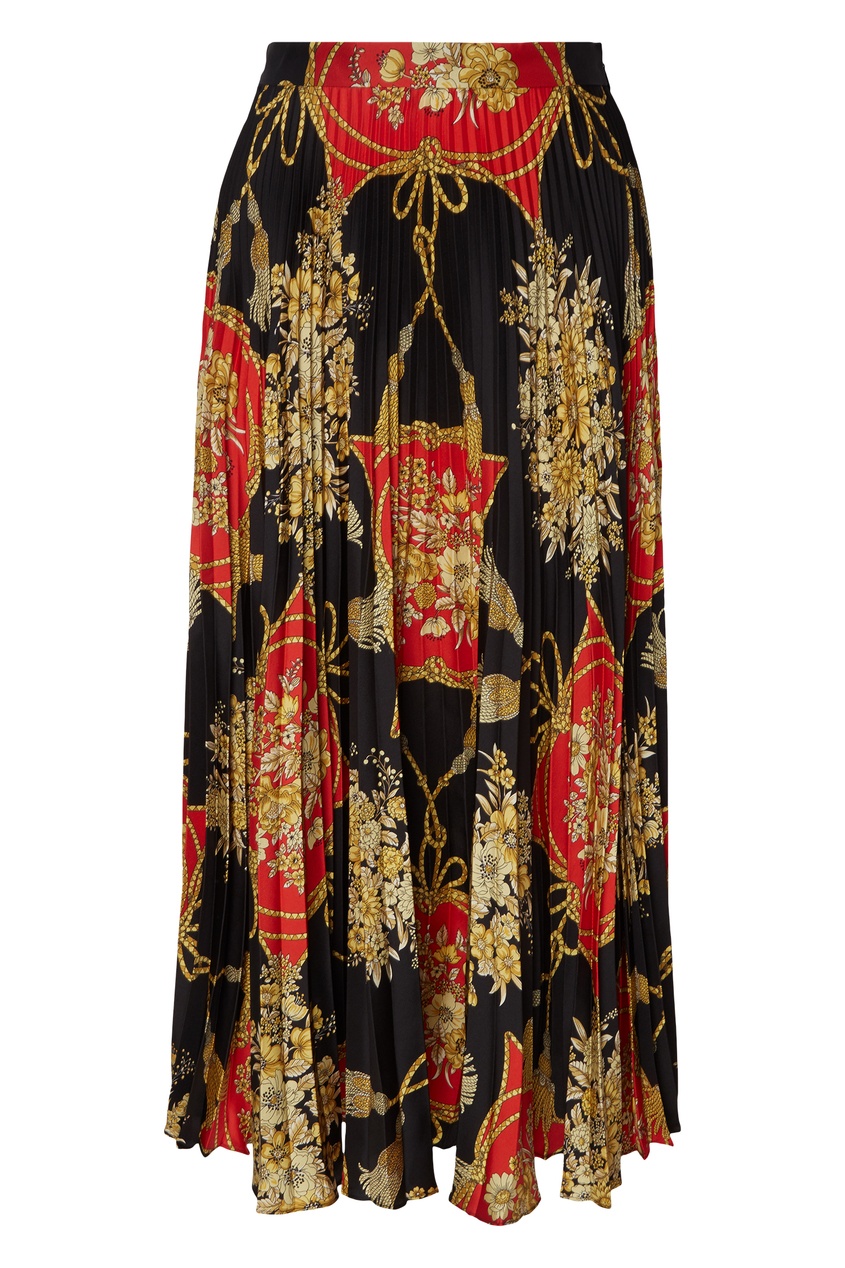 фото Плиссированная юбка с орнаментальным принтом Gucci
