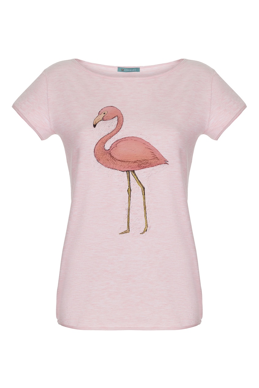 фото Розовая футболка с фламинго lisa&leo