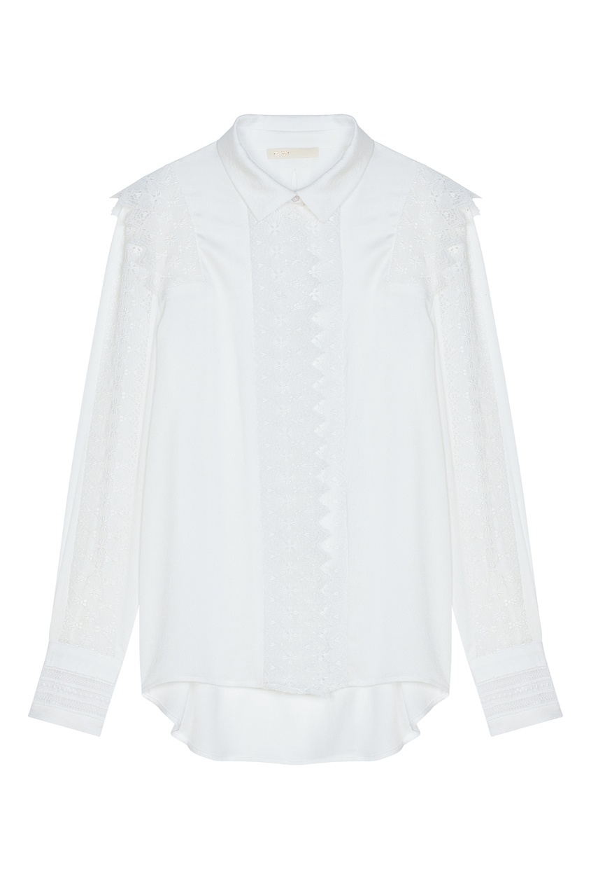 фото Белая блузка с кружевом maje