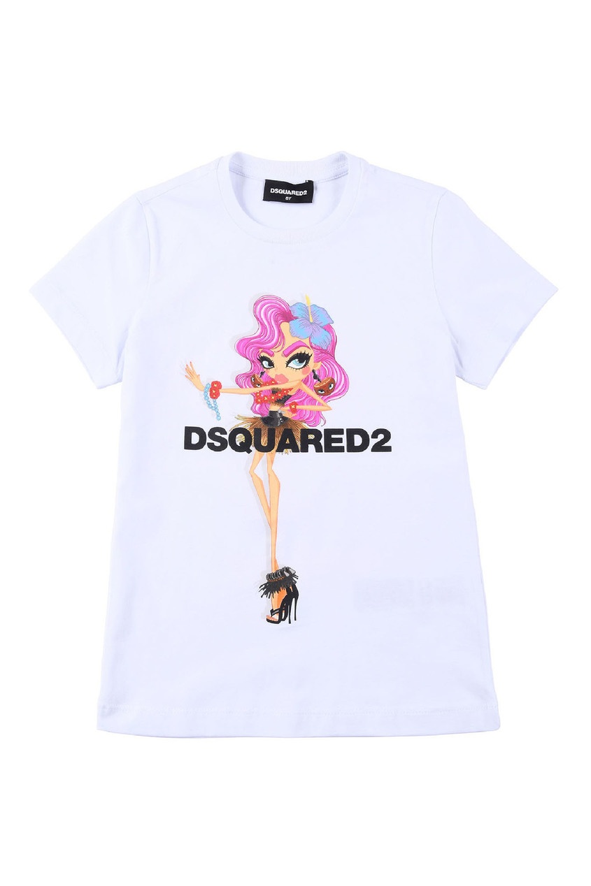 фото Белая футболка с рисунком dsquared 2 children