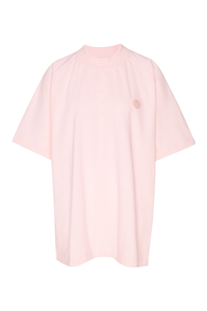 фото Розовая футболка из хлопка acne studios