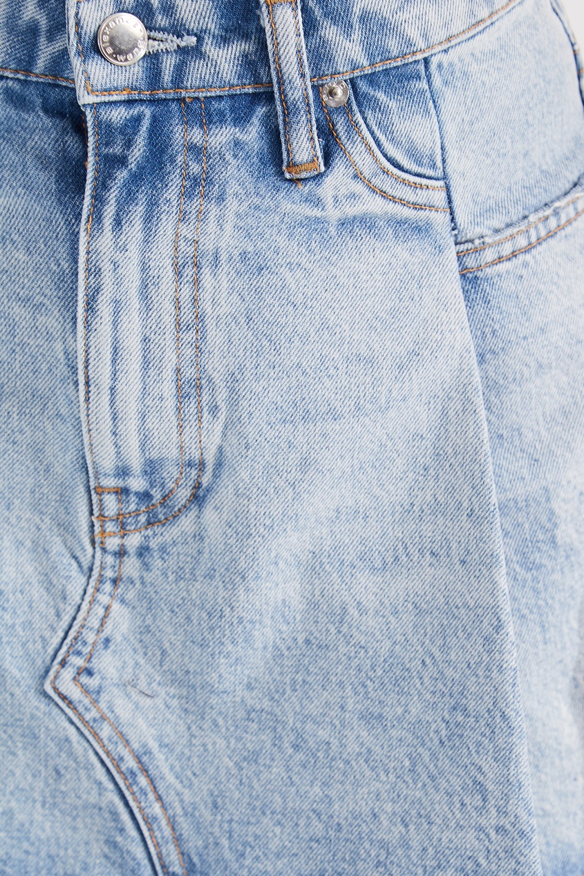 фото Голубая джинсовая мини-юбка со складками alexander wang