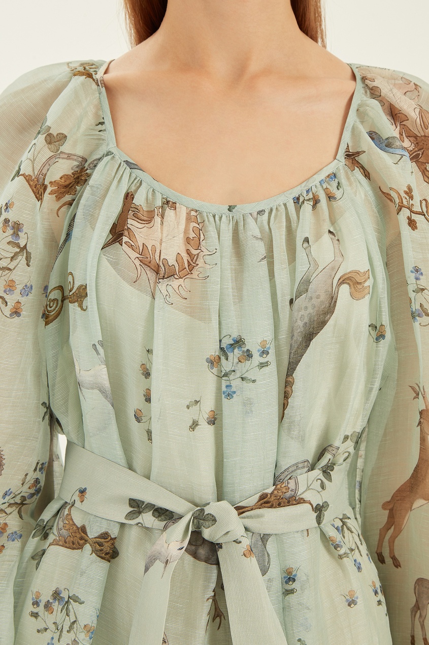 фото Шелково-льняное платье с принтом alena akhmadullina