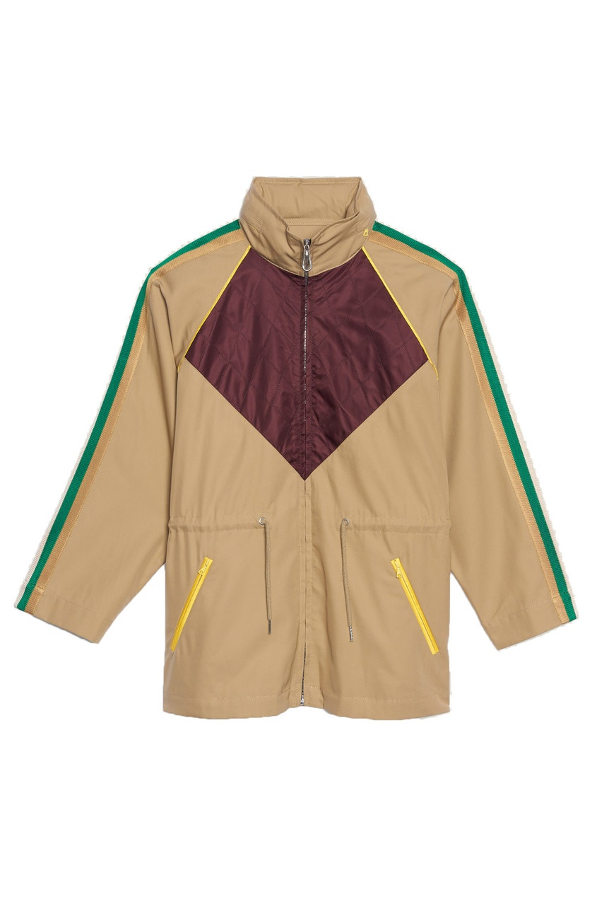 фото Бежевая куртка с контрастными вставками sandro