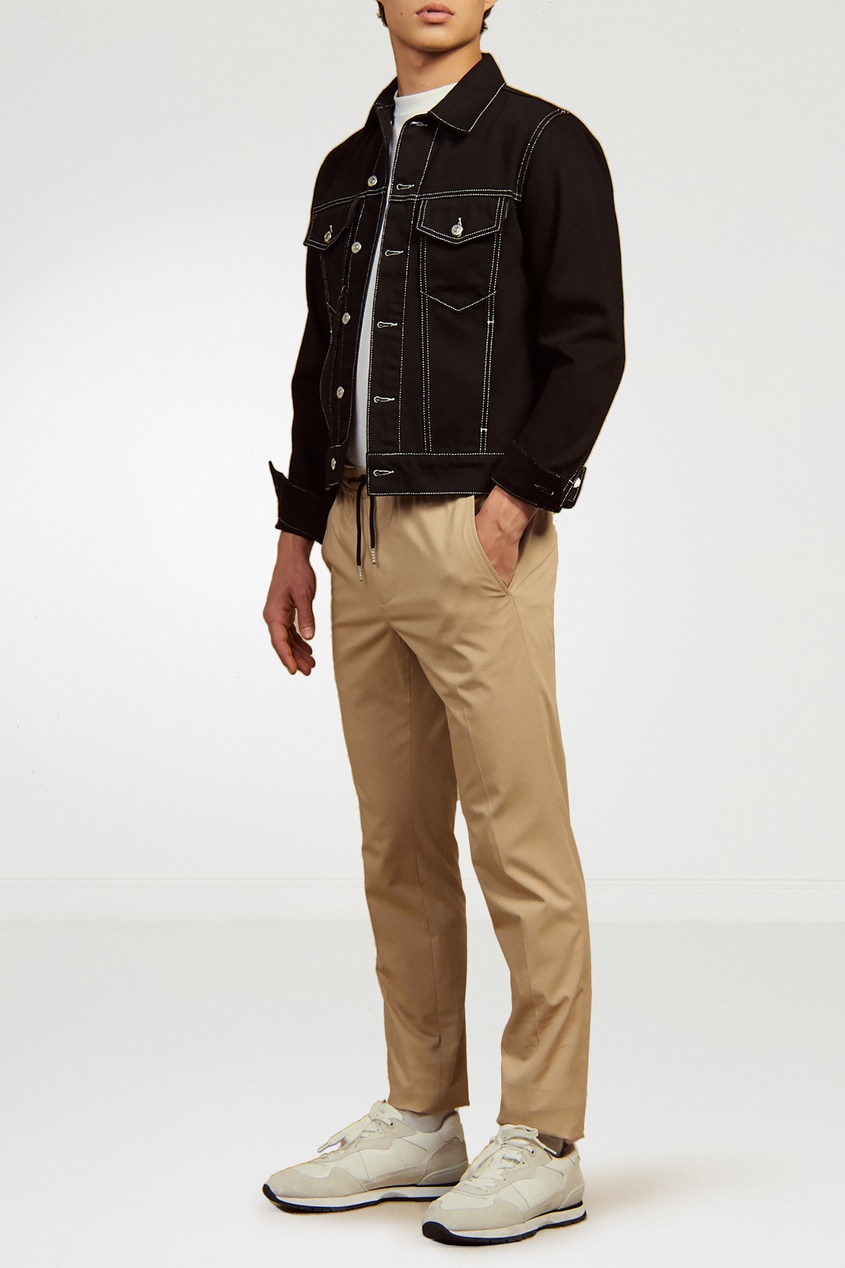 фото Бежевые брюки с эластичным поясом Sandro