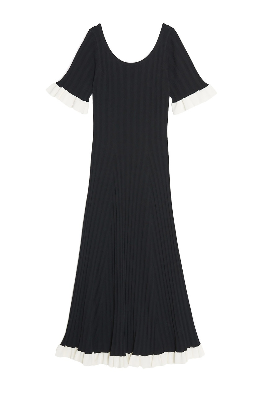 фото Черное платье с белой окантовкой sandro