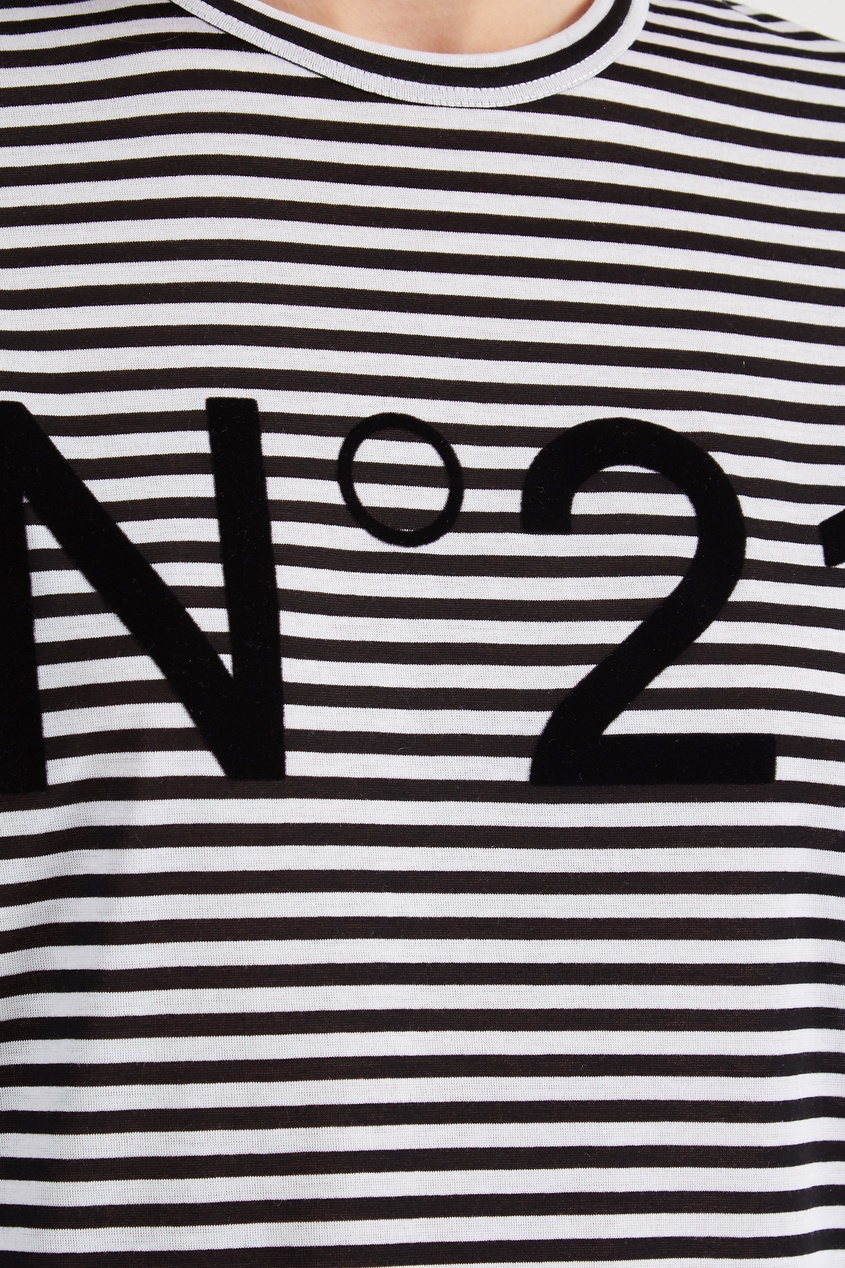 фото Полосатая футболка с логотипом no.21