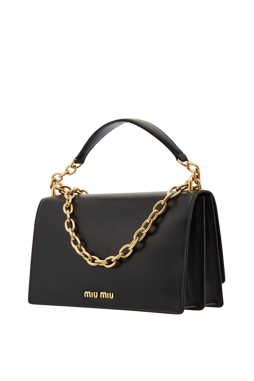 фото Черная сумка miu solitaire miu miu