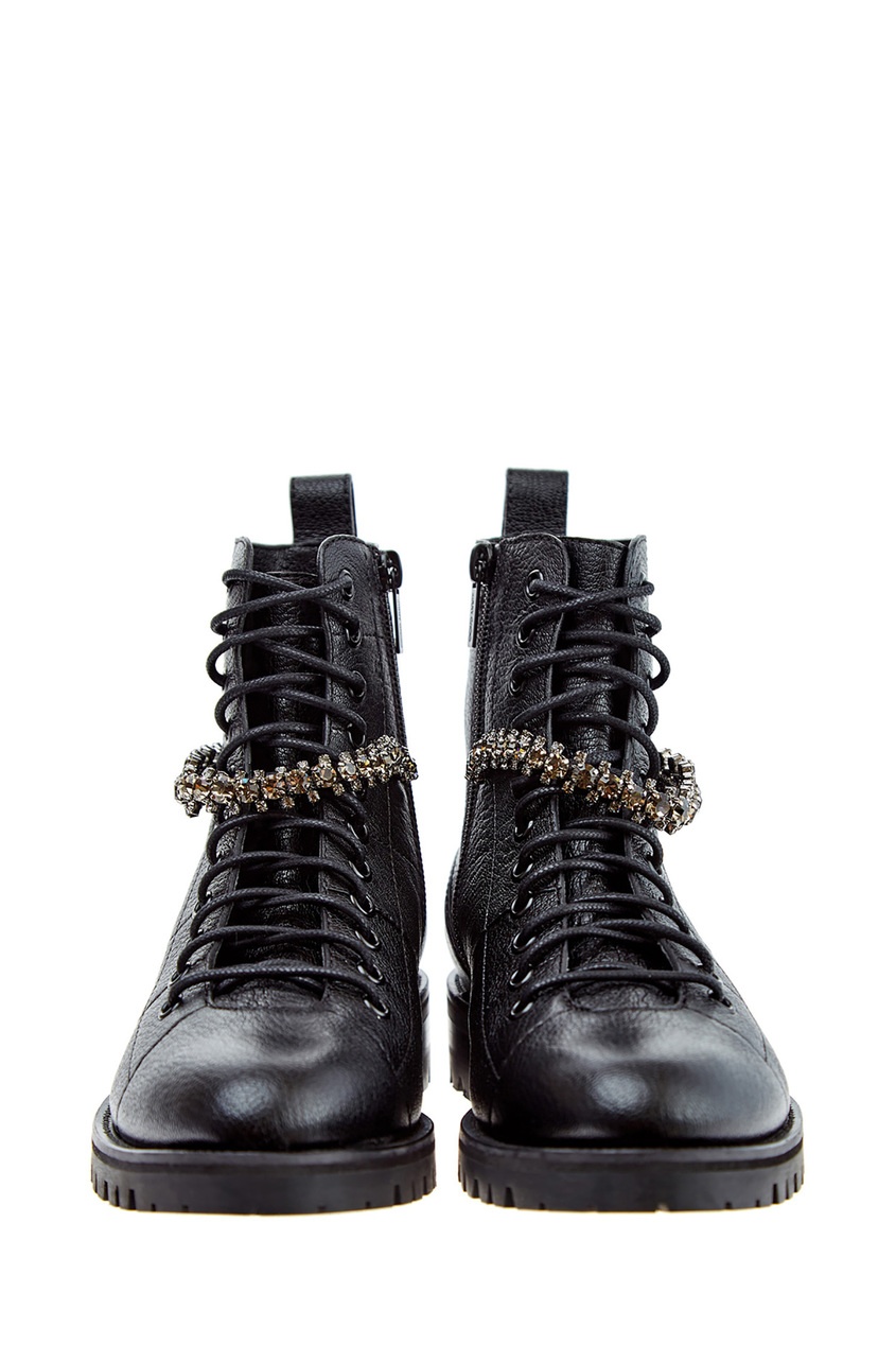 фото Черные ботинки cruz с кристаллами jimmy choo