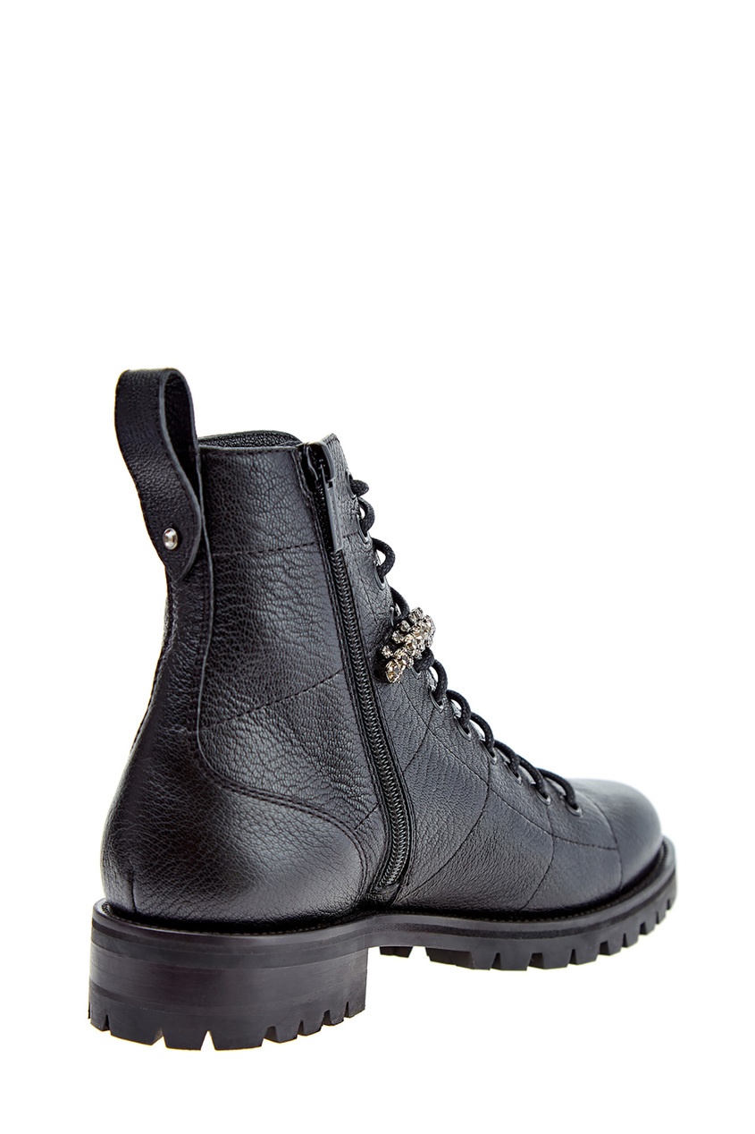 фото Черные ботинки cruz с кристаллами jimmy choo