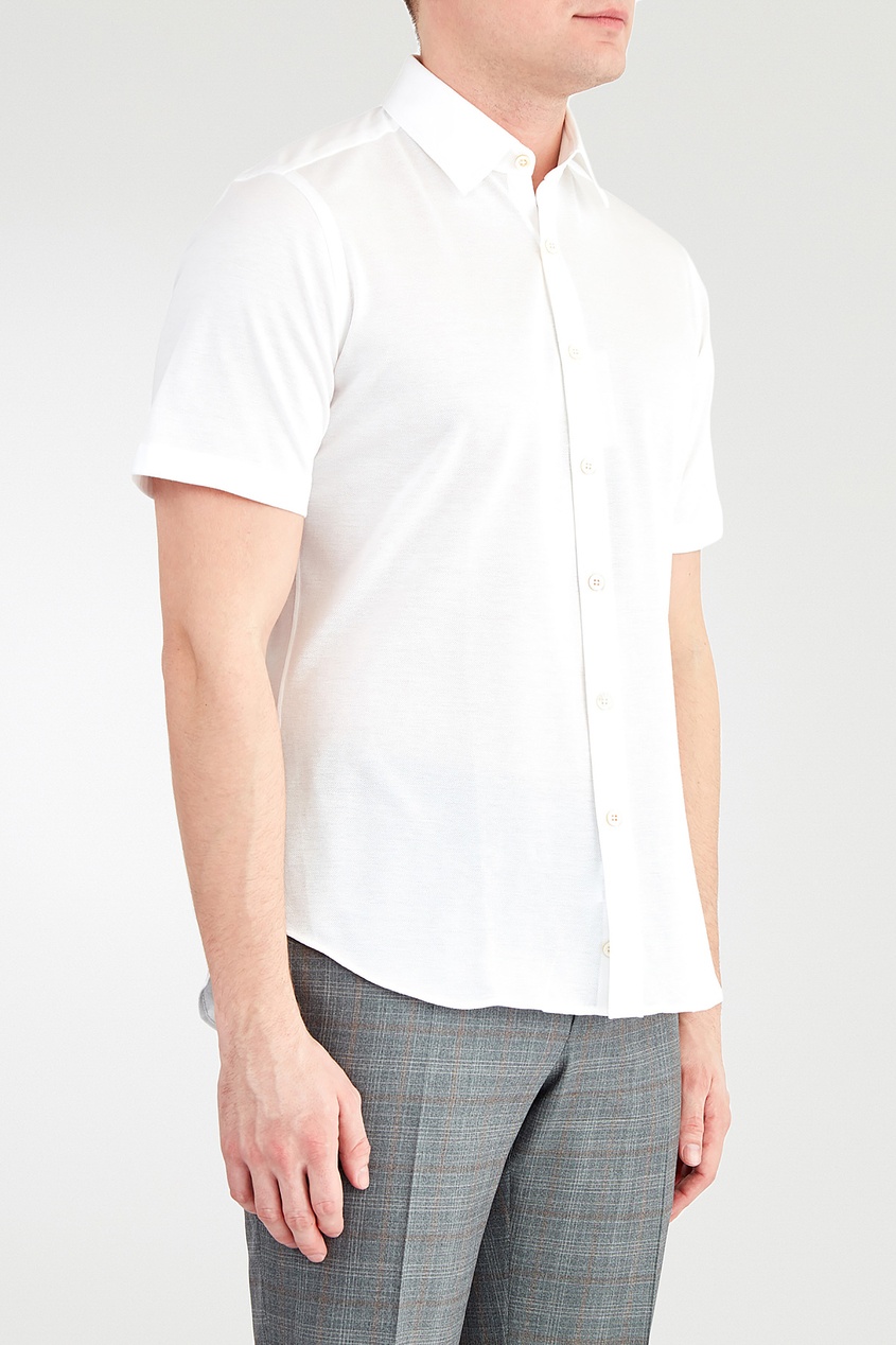 фото Белая рубашка с короткими рукавами Canali