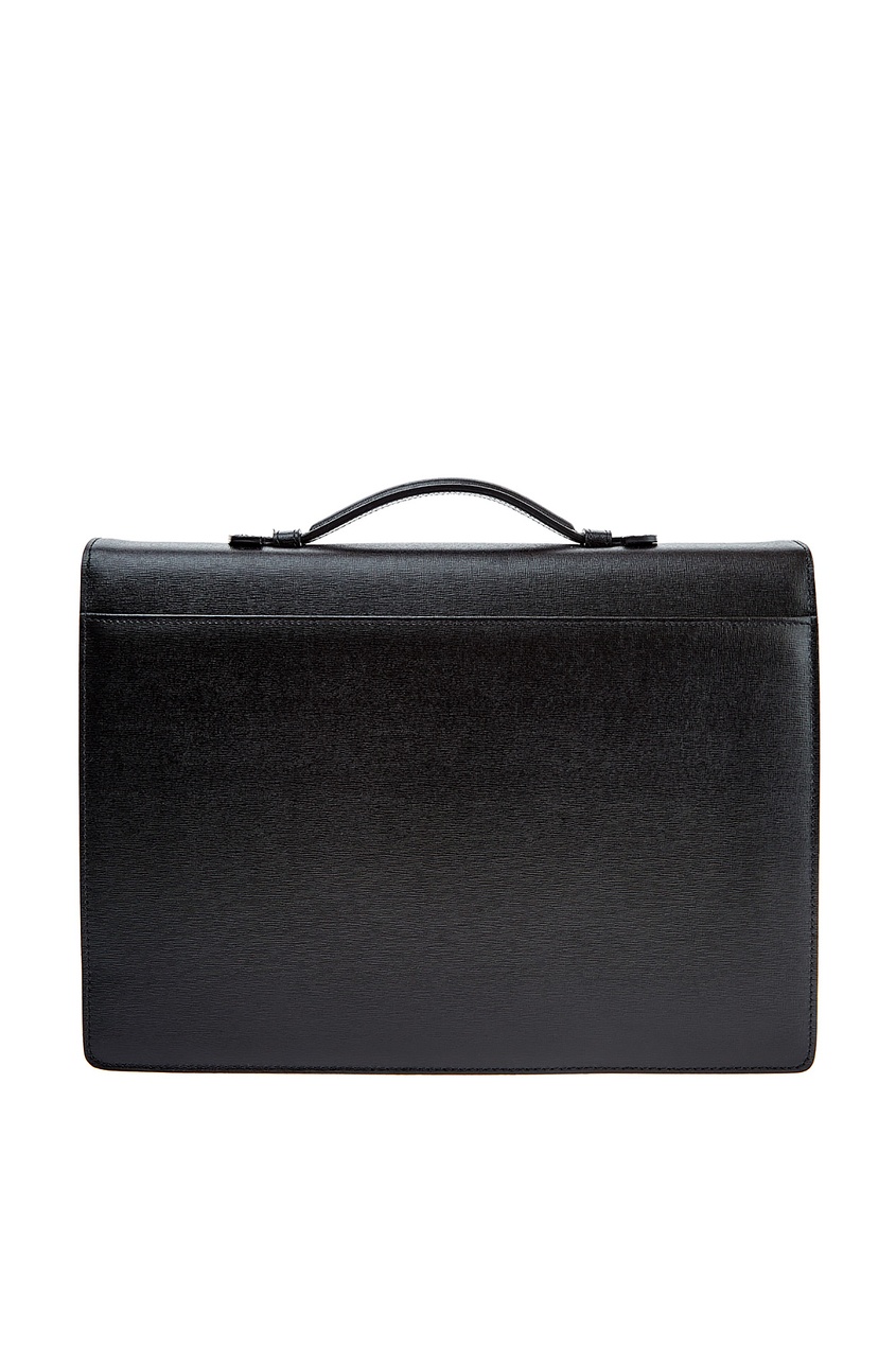 фото Черный портфель со съемным ремнем Canali
