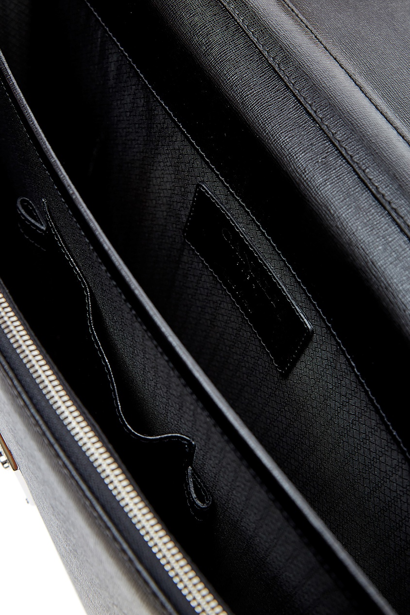 фото Черный портфель со съемным ремнем Canali