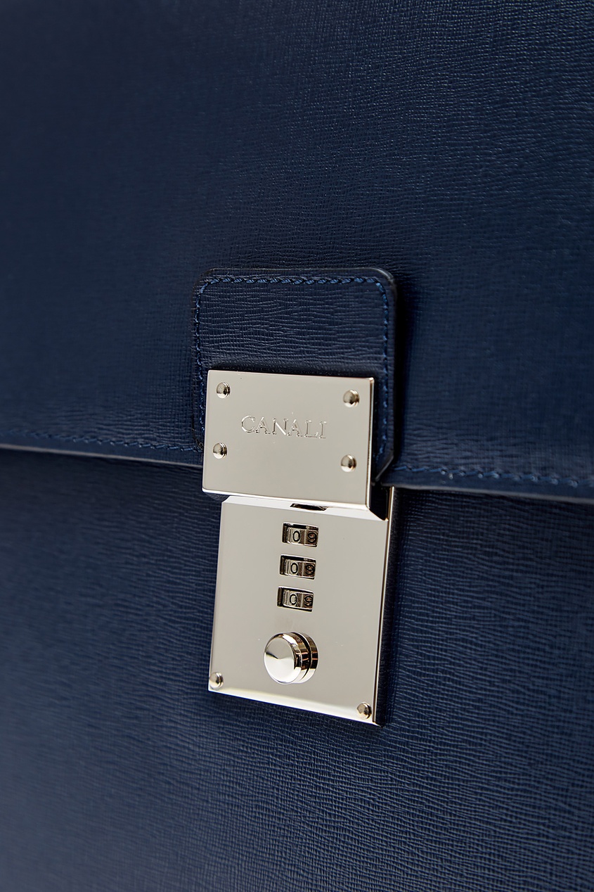 фото Синий портфель со съемным ремнем Canali