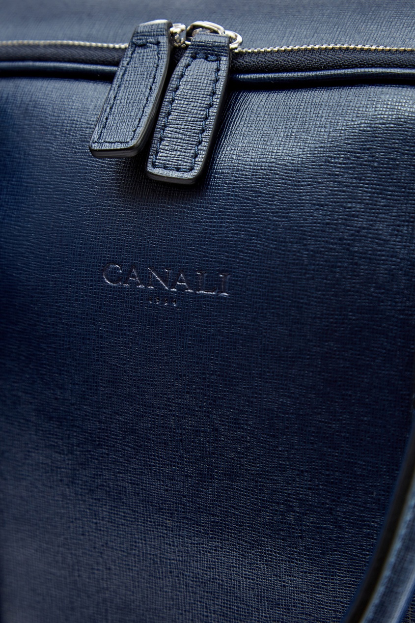 фото Синяя сумка с короткими ручками canali