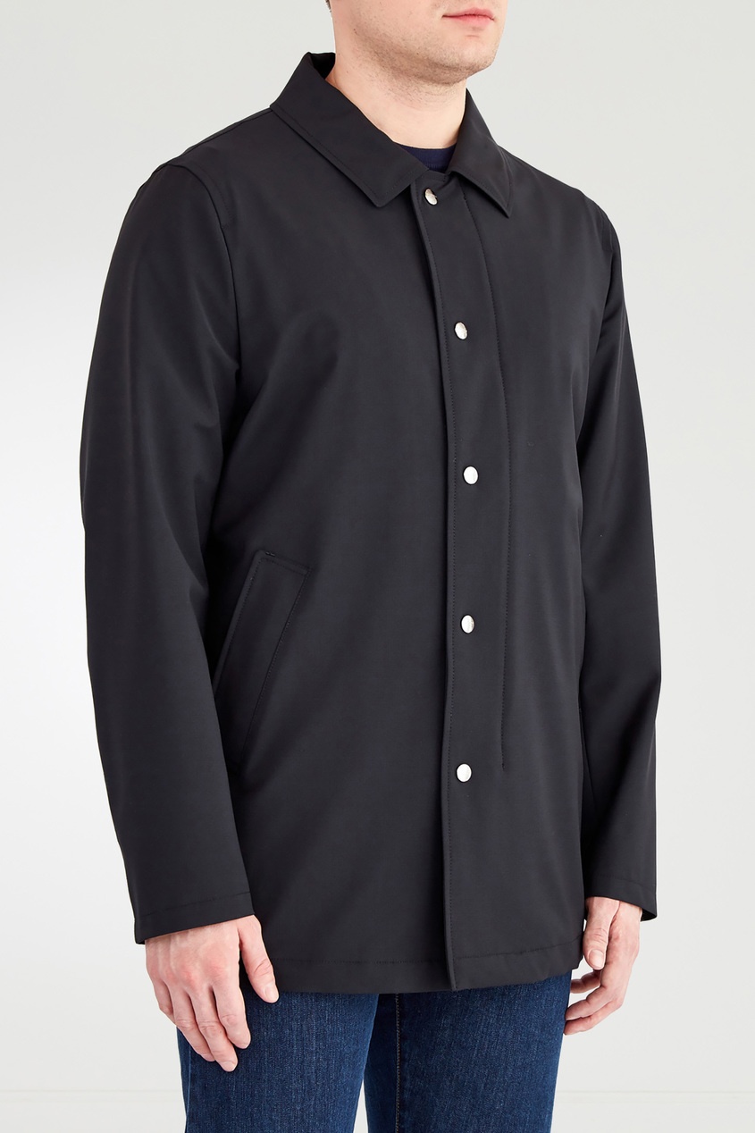 фото Черная куртка с отложным воротником canali