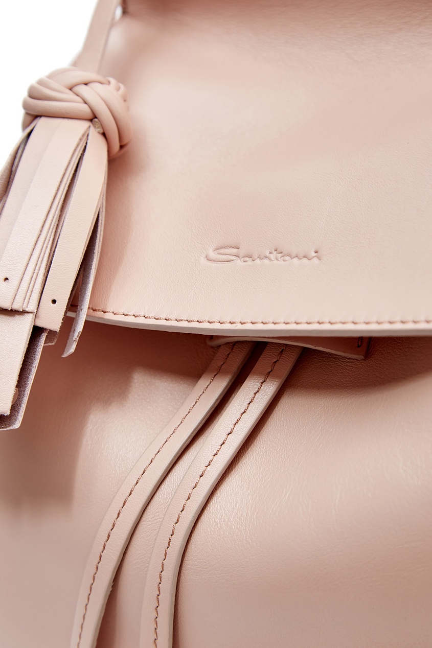 фото Розовый кожаный рюкзак santoni