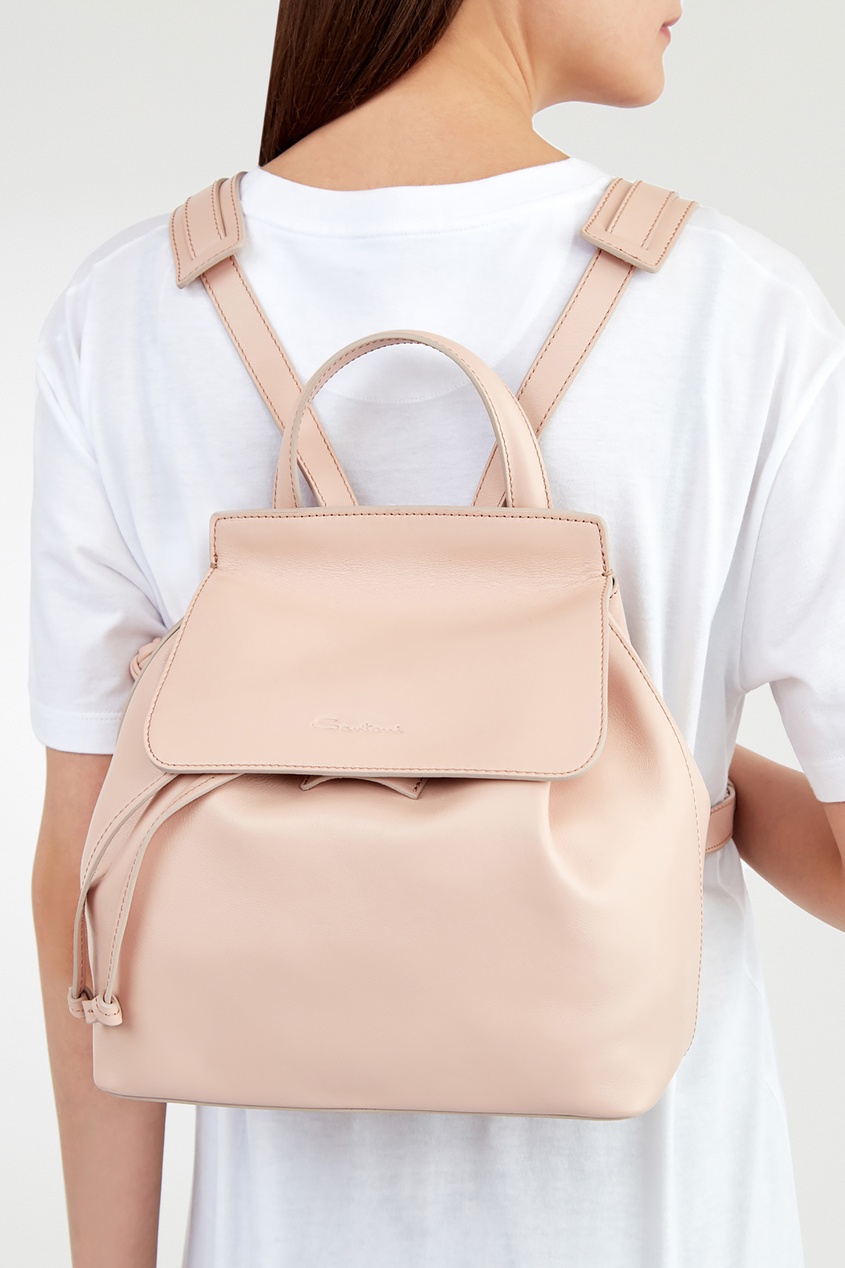 фото Розовый кожаный рюкзак santoni