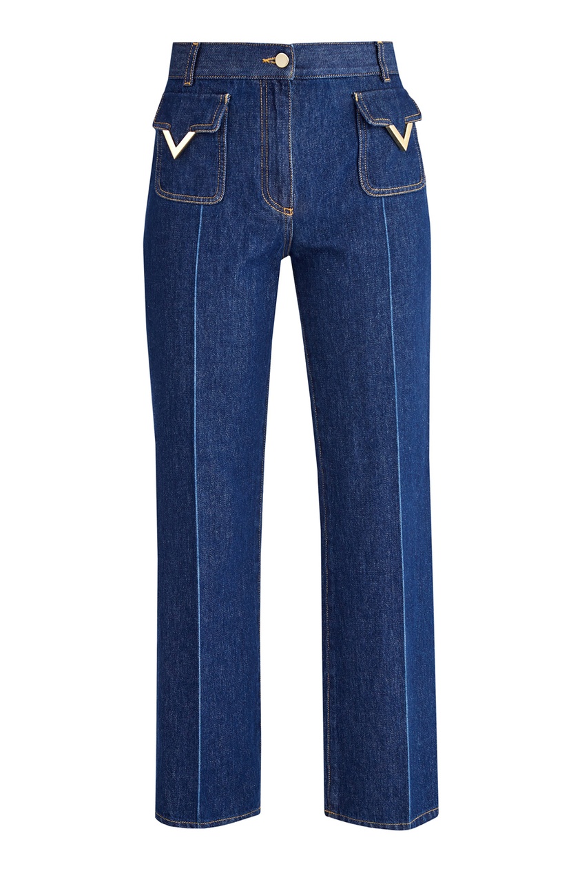 фото Синие джинсы с отделкой valentino