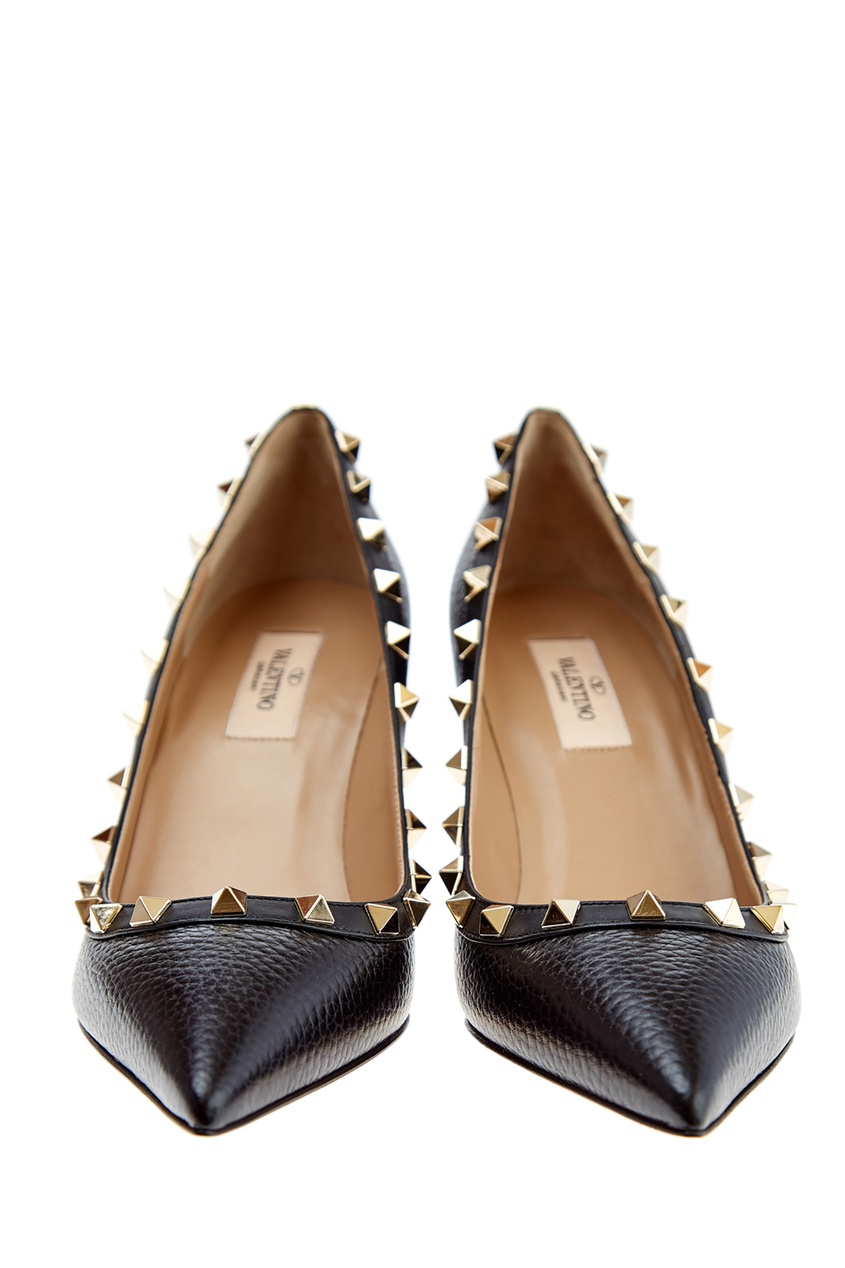 фото Черные туфли rockstud valentino