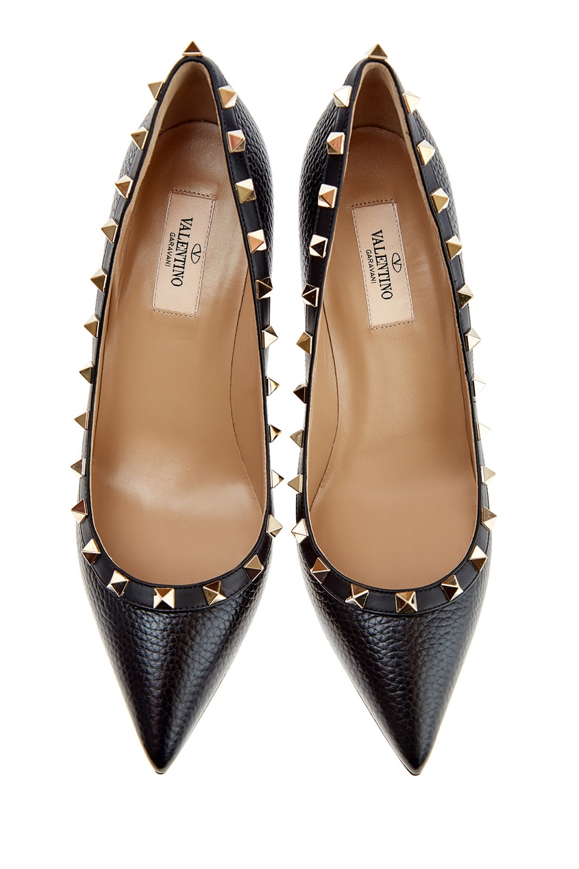 фото Черные туфли rockstud valentino