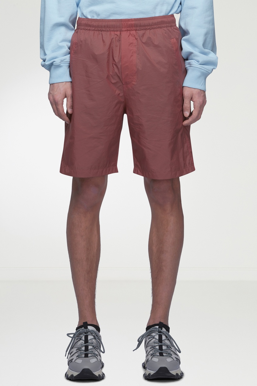 фото Бордовые шорты с эластичным поясом Acne studios