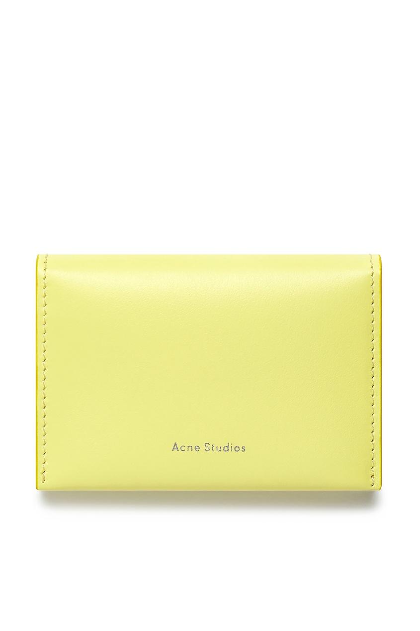 фото Желтый кожаный бумажник Acne studios