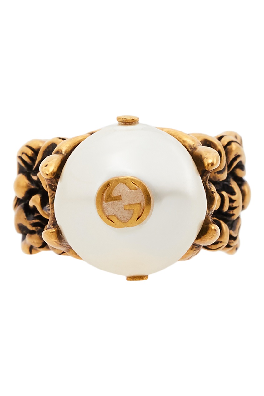 фото Кольцо с жемчужиной и логотипом GG Gucci