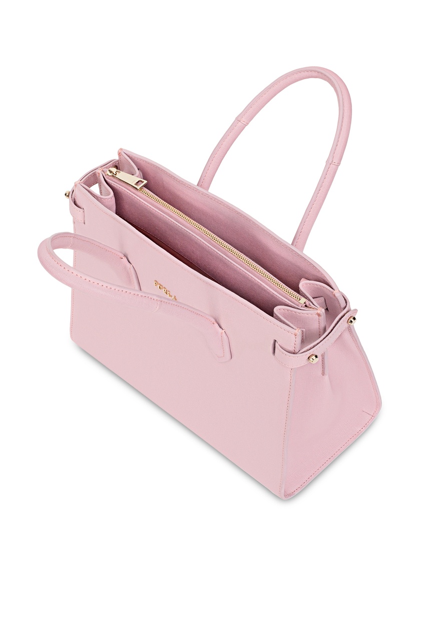 фото Розовая кожаная сумка Pin Furla