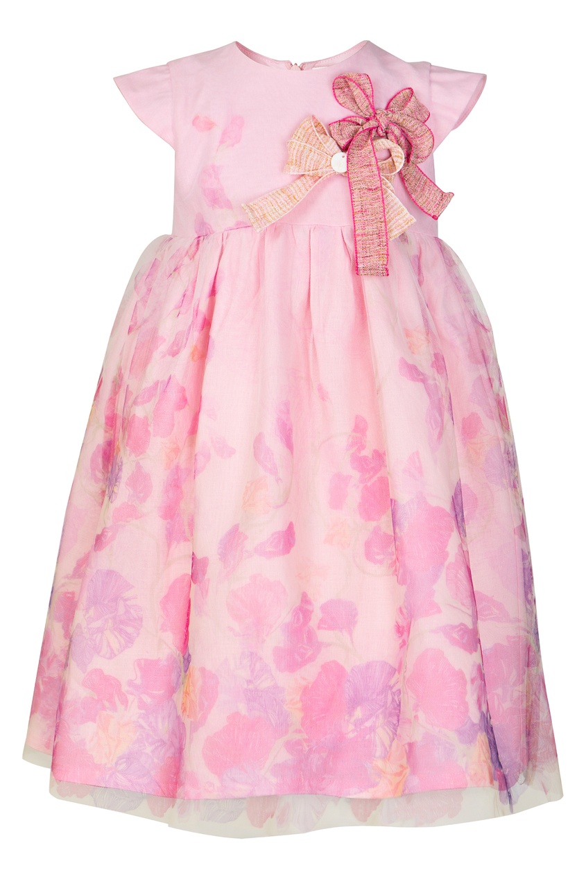 фото Платье с бантами и цветочным принтом yudashkin kids