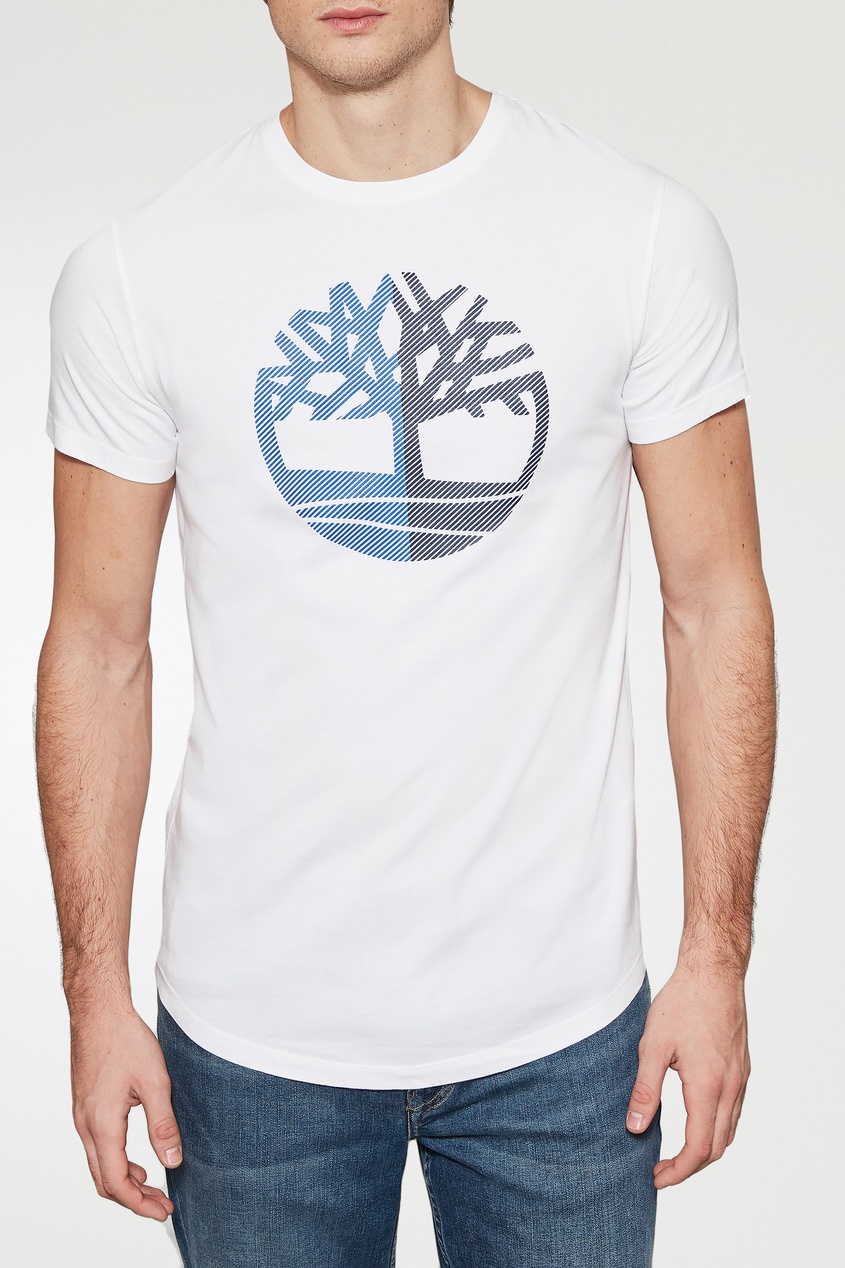фото Белая футболка с логотипом timberland
