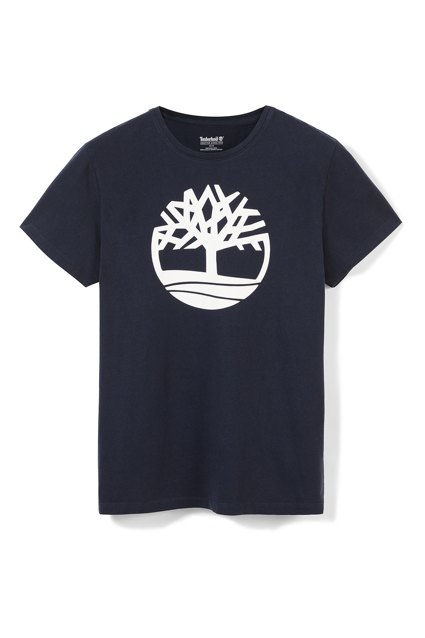 фото Черная футболка с логотипом timberland