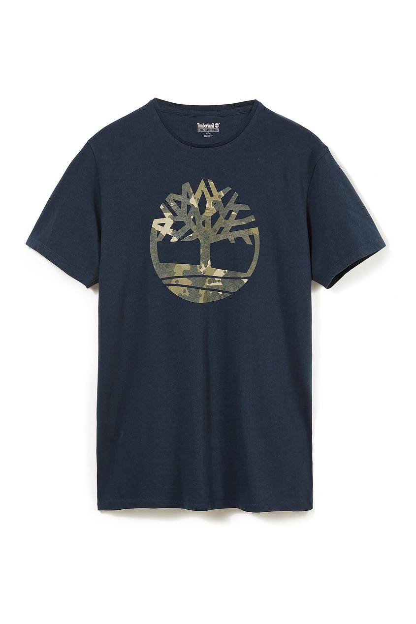 фото Темно-синяя футболка с логотипом timberland