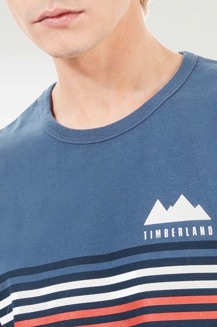 фото Голубая футболка с полосками timberland