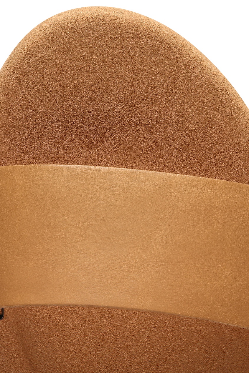фото Светло-коричневые сандалии из кожи Timberland