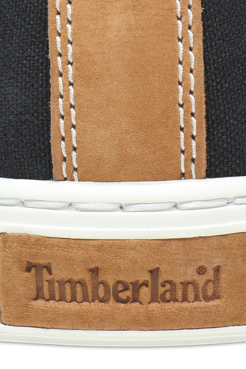 фото Черные кеды из текстиля timberland