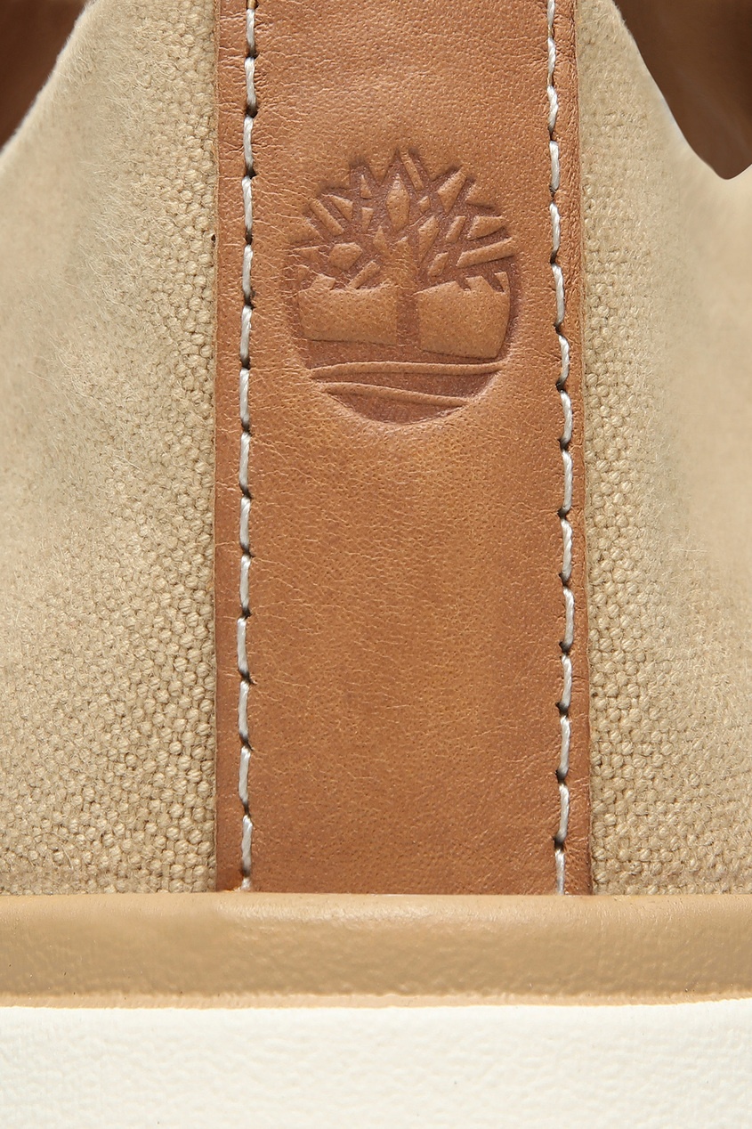 фото Текстильные кеды бежевого цвета timberland