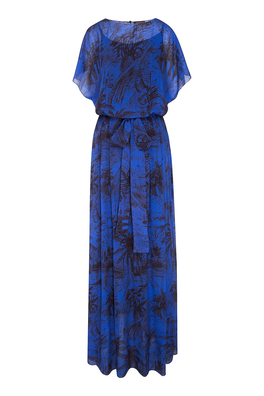 фото Синее платье макси с принтом chapurin