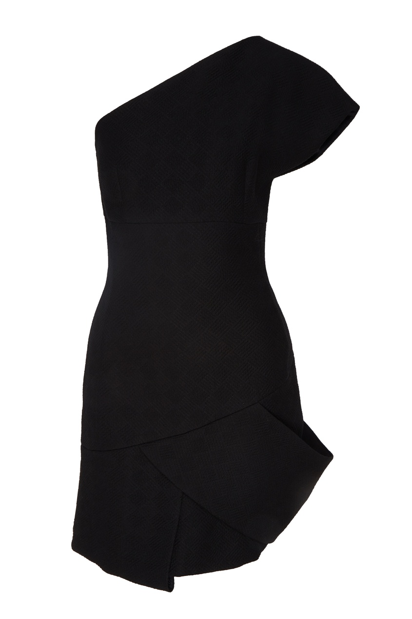 фото Черное асимметричное платье мини chapurin